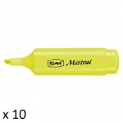 Zakreślacze TOMA Mistral TO-334, 10 szt. - pastelowy żółty