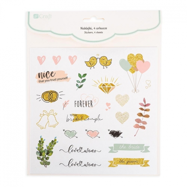 Naklejki papierowe love & marriage 4 arkusze