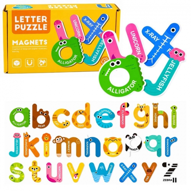 Puzzle magnetyczne edukacyjne Literki 26el