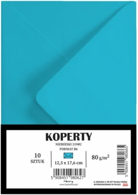 Koperty B6 - niebieskie, 10szt