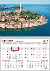 Kalendarz 2017 Ścienny Jednodzielny Wyspa