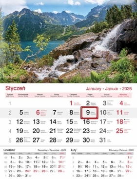 Kalendarz 2026 ścienny jednodzielny Jezioro
