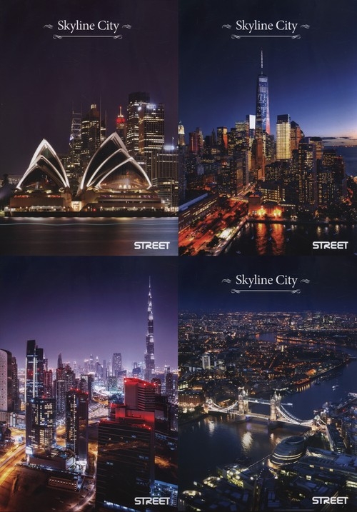 <img src='https://webimage.pl/pics/627/8/d845812.jpg' style='height:440px' /> Zeszyt A4 Skyline city w kratkę 54 kartki 10 sztuk mix
