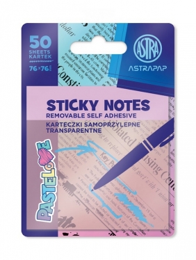 Karteczki samoprzylepne transparentne 75x75mm - Pastel Line, 1 szt.