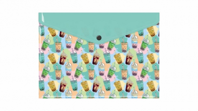 Teczka kopertowa A4 PP nadruk bubble tea