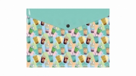 Teczka kopertowa A4 PP nadruk bubble tea