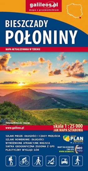 Bieszczady Połoniny. Mapa turystyczna w skali 1:25 000