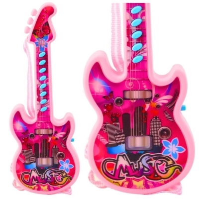 Gitara elektryczna różowa 29cm