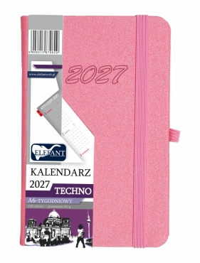 Kalendarz 2027 A6 tygodniowy Techno - różowy