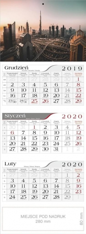 Kalendarz 2020 Trójdzielny Dubaj CRUX