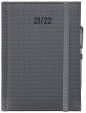 Kalendarz nauczyciela 2021/2022 A5D Carbon z gumką szary