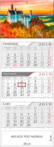 Kalendarz 2019 Trójdzielny Zamek w Bawarii