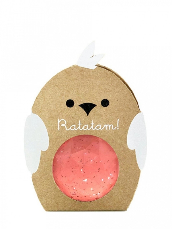 Piłka mini kauczukowa 4 cm Ptak różowy (R-BRD-036)