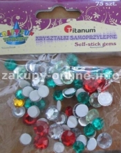 Kryształki samoprzylepne okrągłe mix 75 szt. KG84