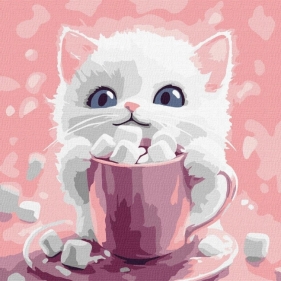 Malowania po numerach - Kakao dla kota 30x30cm