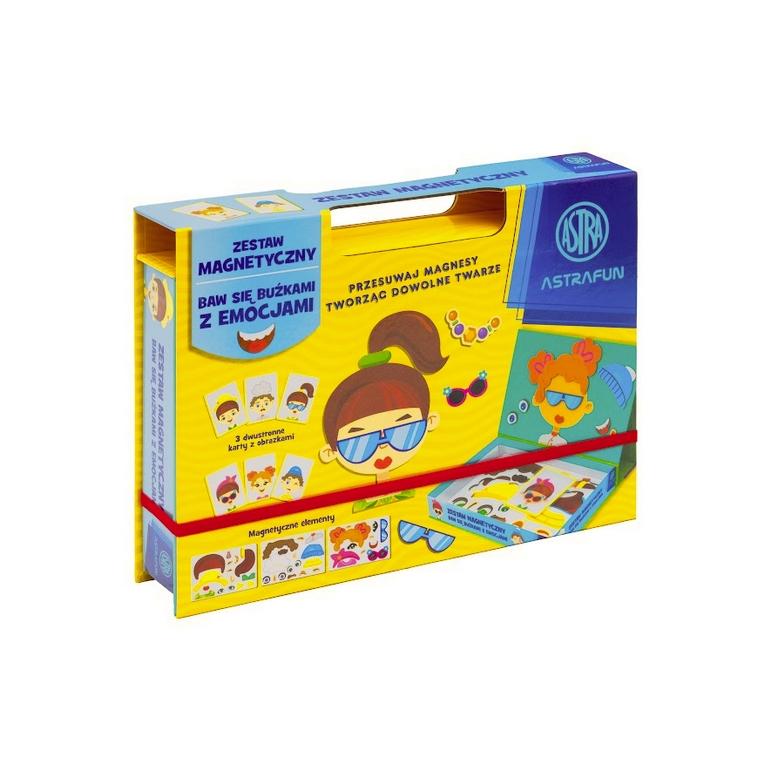 <img src='https://webimage.pl/pics/630/8/d5901137238630.png' style='height:440px' /> Magnetyczny zestaw kreatywny - Make a face w pudełku z rączką, 45 el.