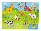 Puzzle drewniane z uchwytami wiejskie zwierzęta