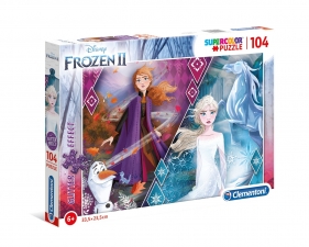 Clementoni, puzzle Glitter SuperColor 104: Frozen 2 (20163)