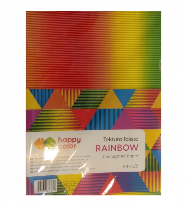 <img src='https://webimage.pl/pics/631/8/dtektura-falista-rainbow-a4-czytam.png' style='height:440px' /> Tektura falista Rainbow A4 - 5 arkuszy (HA 7720 2030-RB)