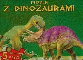 Puzzle z dinozaurami zielona