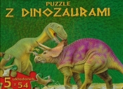 Puzzle z dinozaurami zielona