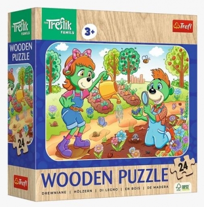 Puzzle drewniane 24 Poznaj Rodzinę Treflików TREFL