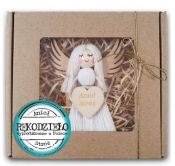 Zawieszka Anioł stróż. Biały. Długie włosy