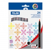 Flamastry Milan Brush 661 pędzelkowe 24 kolory w kartonowym opakowaniu (0612624)