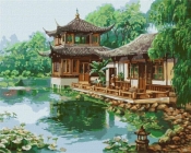 Malowanie po numerach - Chiński dom 40x50cm