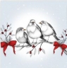 Karnet Swarovski kwadrat Święta Ptaszki na gałęzi