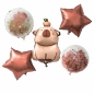 Balony foliowe matowe kapibara - gwiazdka 5szt