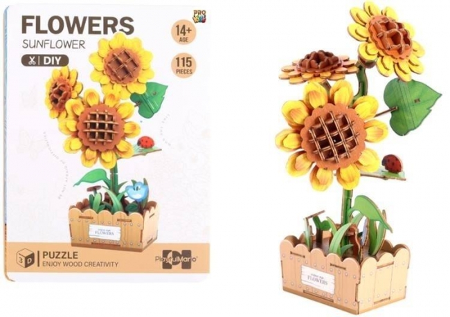 <img src='https://webimage.pl/pics/633/2/d5903943012633.jpg' style='height:440px' /> Puzzle 3D drewniane kwiaty słonecznik