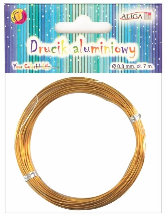 Drucik aluminiowy złoty 0,8mm 7m