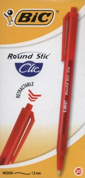Round Stic Clic czerwony pudełko 20 sztuk