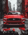  Malowanie po numerach - Czerwony mustang 40x50cm