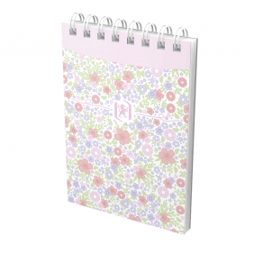 Blok notatnikowy na spirali Oxford Floral A7/70k linia, 1 szt