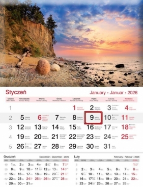 Kalendarz 2026 ścienny jednodzielny Plaża