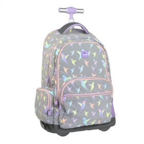 Plecak na kółkach 25L Milan sugar colibri pastel różowo - szary