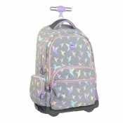 Plecak na kółkach 25L Milan sugar colibri pastel różowo - szary