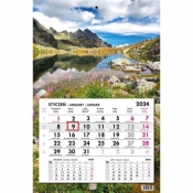 Kalendarz 2024 jednodzielny gł. płaska Tatry