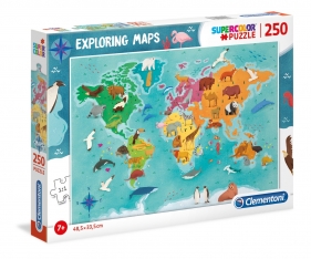 Clementoni, Puzzle SuperColor 250: Exploring Maps (29063)