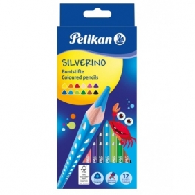 Kredki Silverino trójkątne, 12 kolorów (700634)