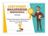 Certyfikat A4 najlepszego nauczyciela 30szt