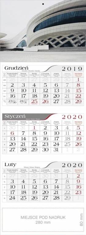 Kalendarz 2020 Trójdzielny Architektura CRUX