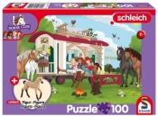 Puzzle 100 Schleich Klub jeździecki + figurka