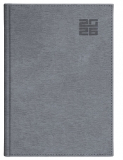 Kalendarz 2026 A5 dzienny Aluminium Standard SREBRNY