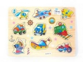 Puzzle drewniane Układanka z uchwytami Transport 9