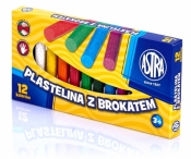 Plastelina Astra z brokatem, 12 kolorów (303107001)