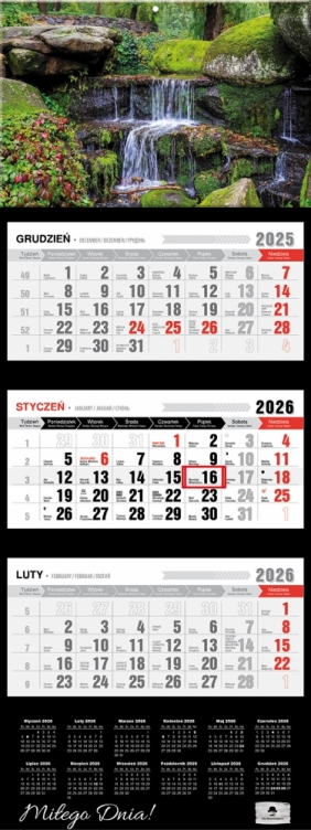 Kalendarz trójdzielny z wypukłą główką 2026,1 szt.