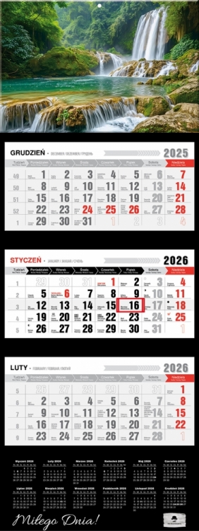 Kalendarz trójdzielny z wypukłą główką 2026,1 szt.